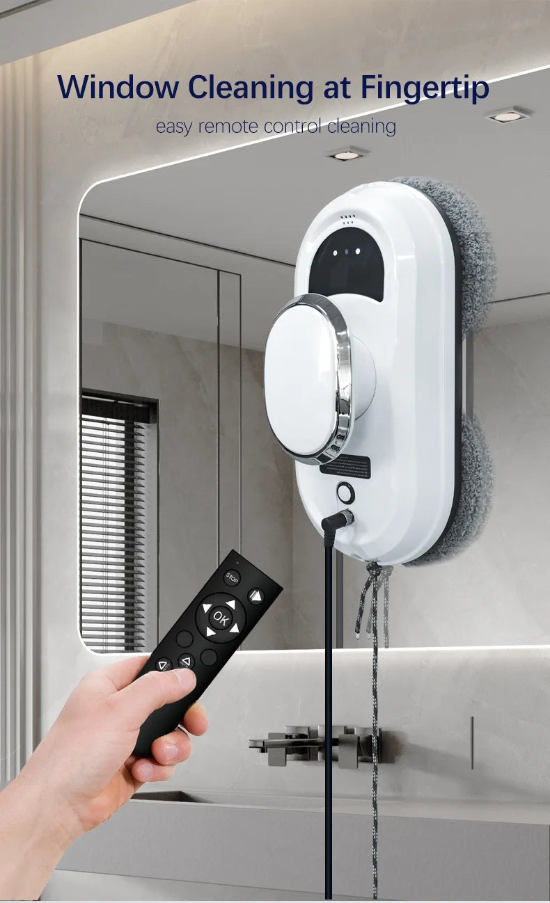 Electric Window Cleaning Robot 5600Pa Automatic & Remot Control Limpiacristales Vacuum Glass Washing Robot for Home Appliances