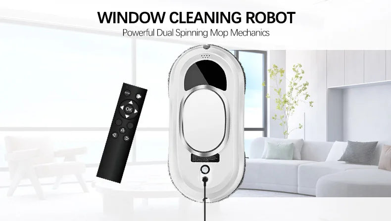 Electric Window Cleaning Robot 5600Pa Automatic & Remot Control Limpiacristales Vacuum Glass Washing Robot for Home Appliances