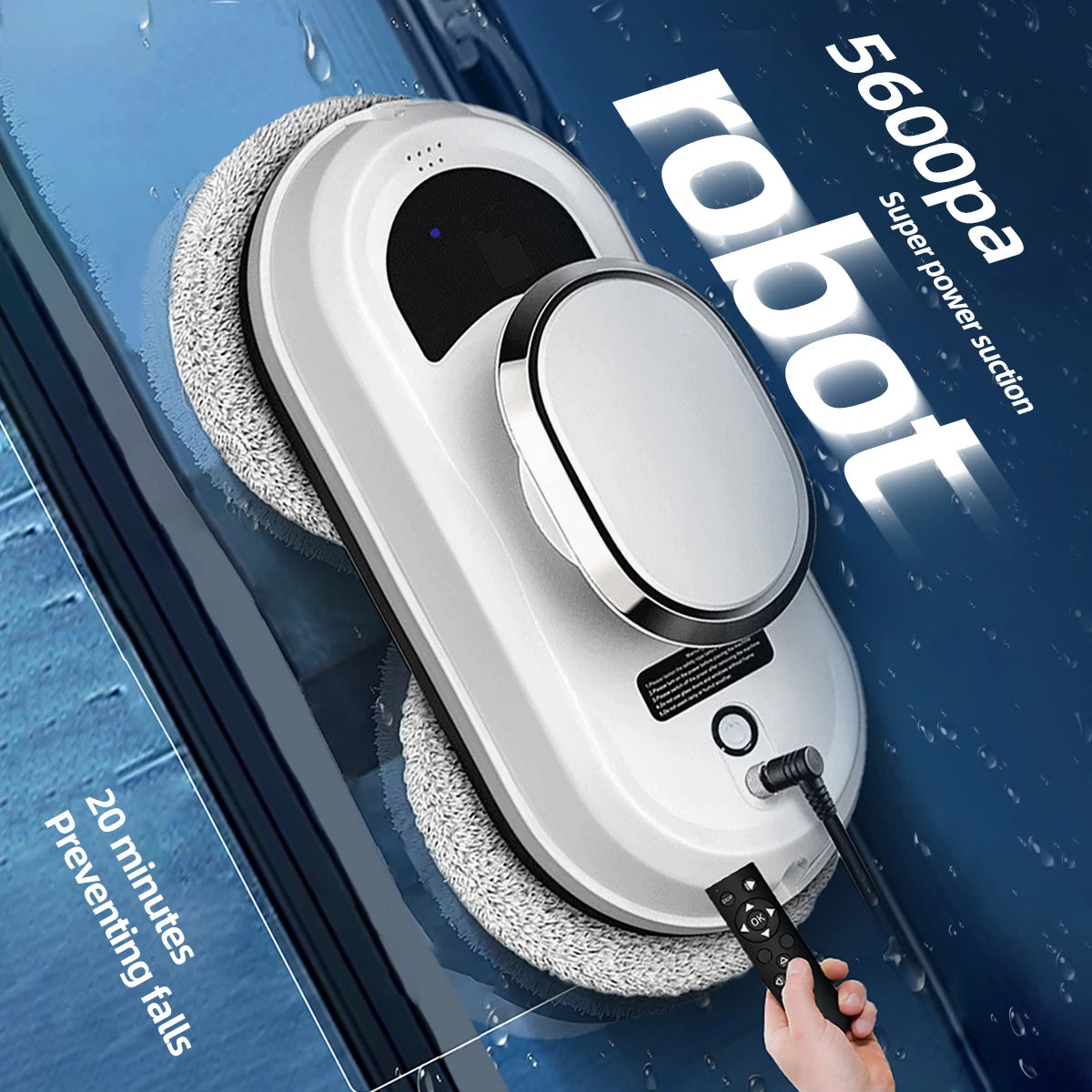 Electric Window Cleaning Robot 5600Pa Automatic & Remot Control Limpiacristales Vacuum Glass Washing Robot for Home Appliances